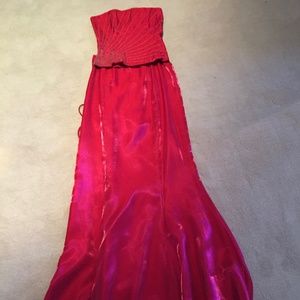 2 pc hot pink gown sz 3/4